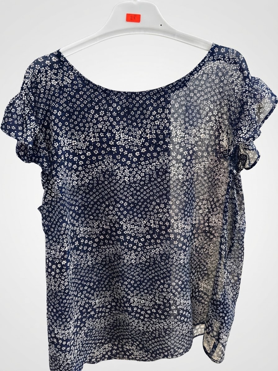 Chemisette bleu fleurie 
