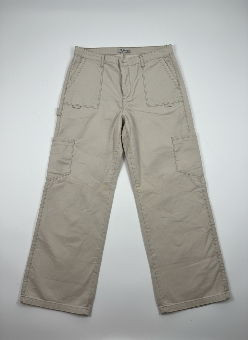 Pantalon wide leg cargo beige 