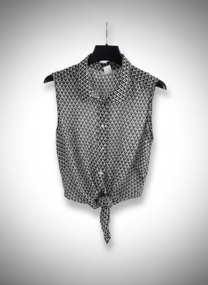 Chmise longue chiffon sans manches 