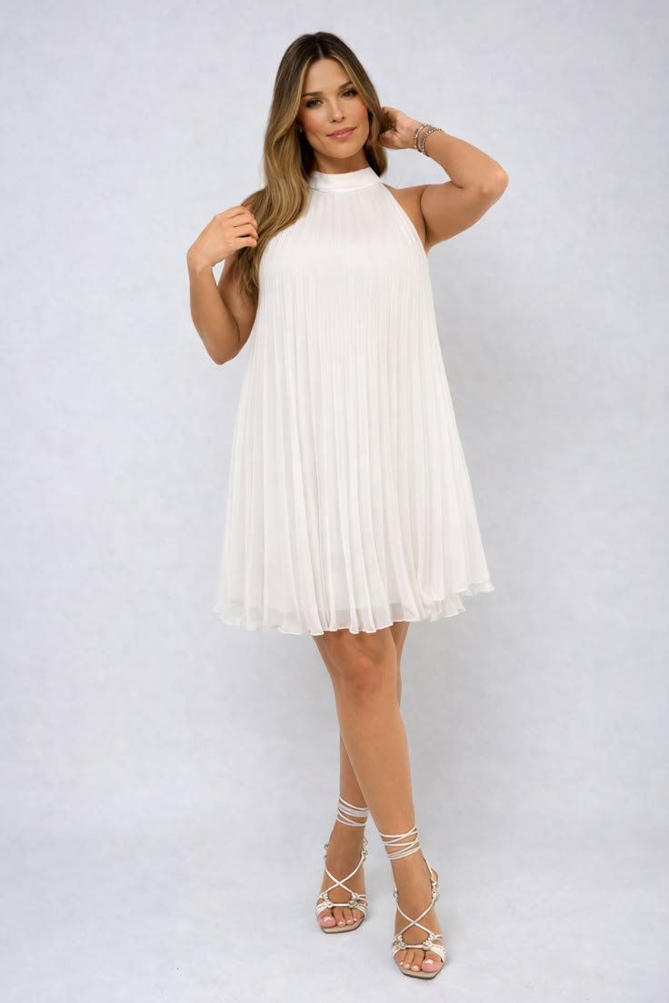 Robe plissée blanche h&m