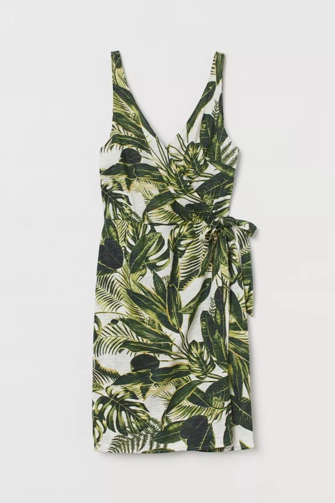 H&M Col V Robe Vert Tropical 