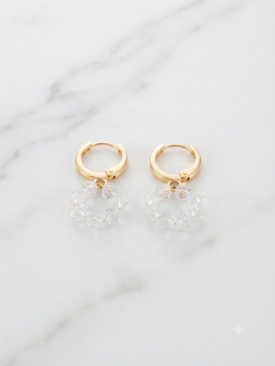 Boucles d’oreilles avec cristal ✨