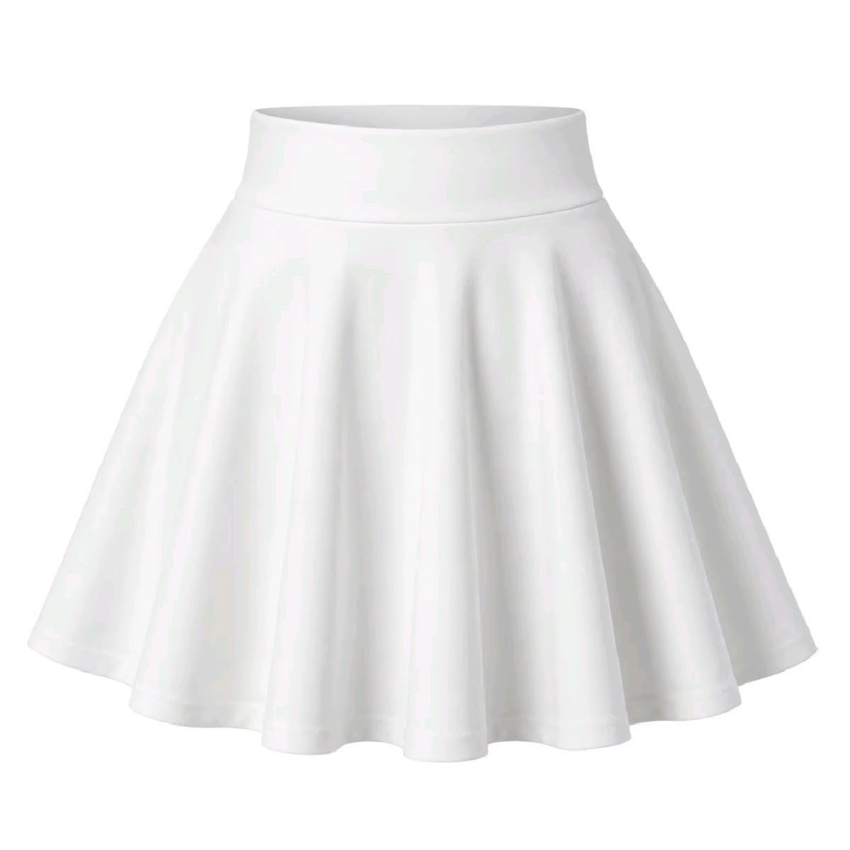 Jupe blanche patineuse – taille haute – création sur mesure, cousue avec soin et attention aux détails ✨