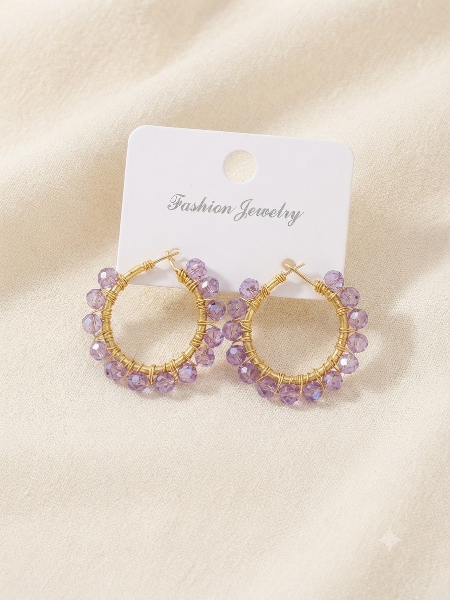 Boucles d’oreilles violettes tendance 💜
