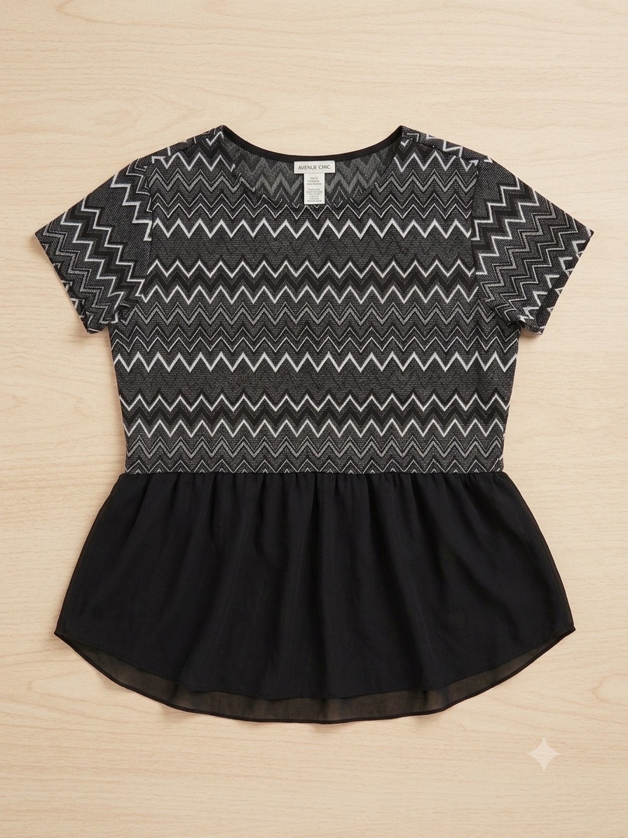 Top noire chic 🖤 motif élégant