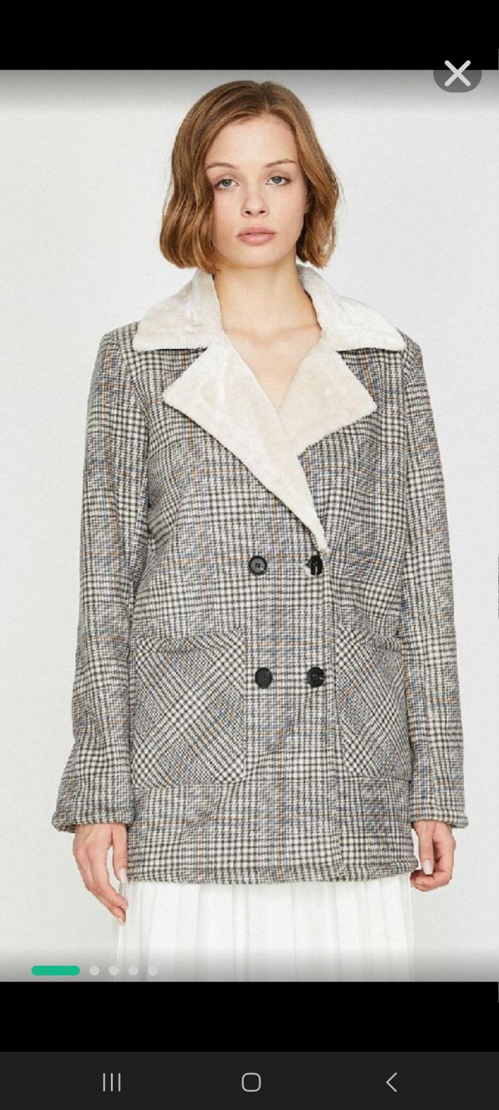 Manteau femme en carreaux de koton