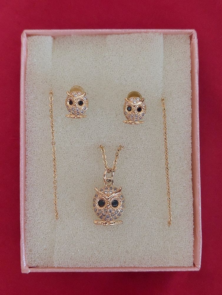 Set de bijoux chouette acier inoxydable
