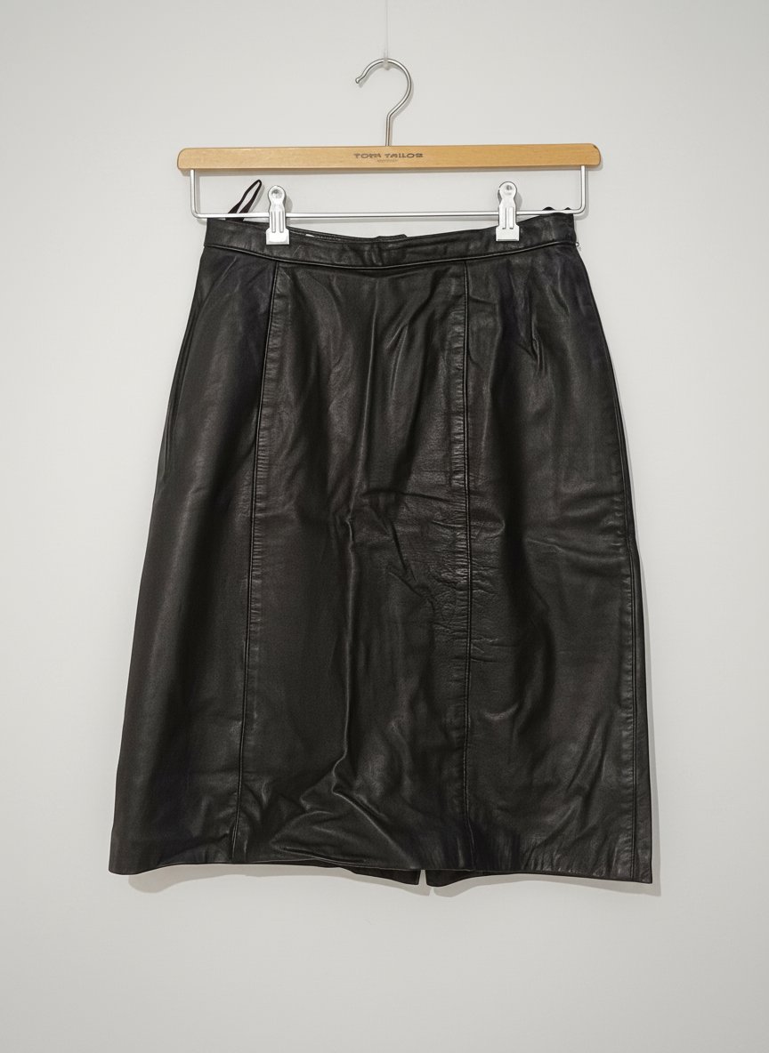 Leather pencil skirt