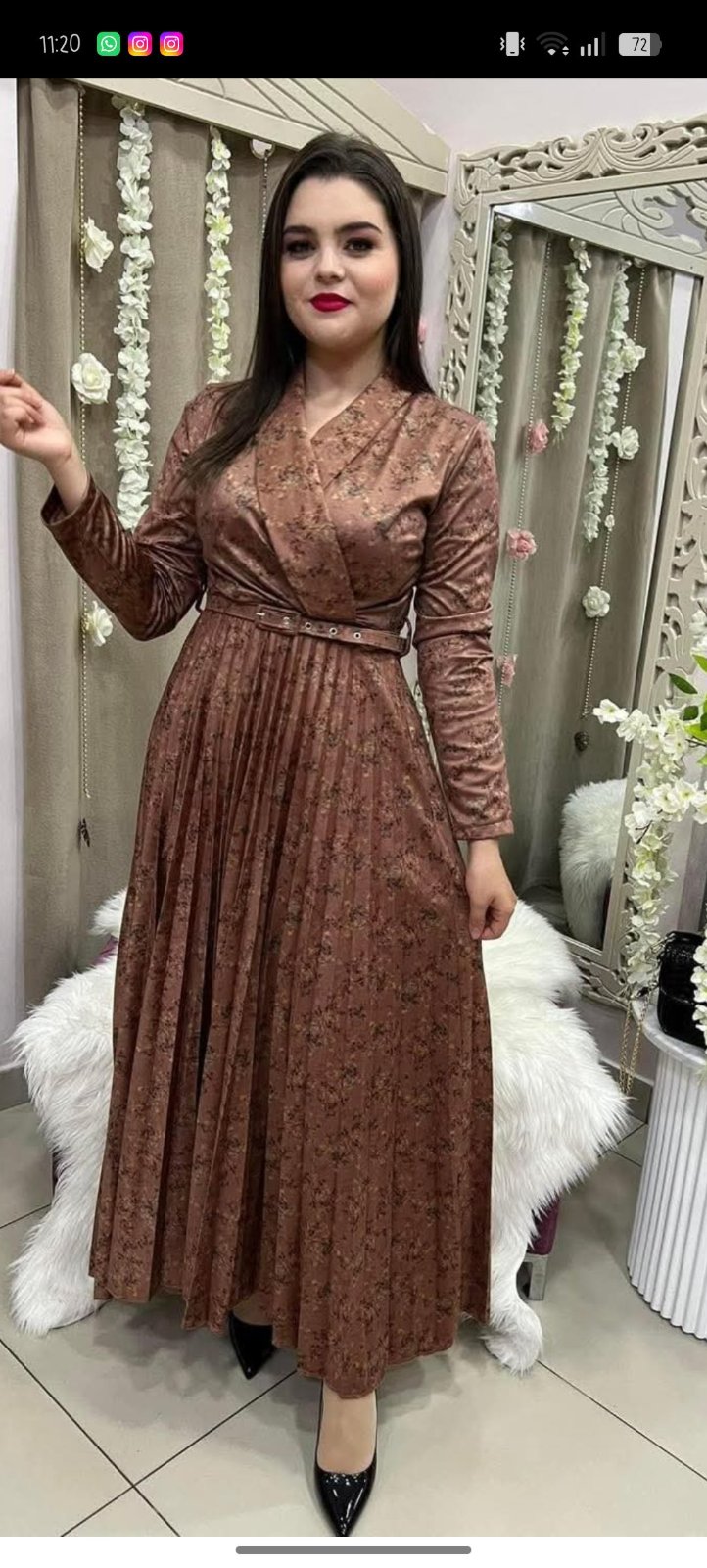 Robe longue maxi avec ceinture 