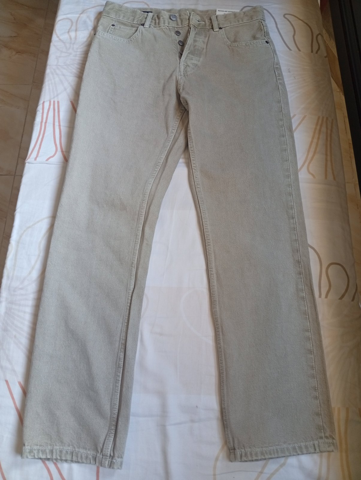 Jean Zara Beige Neuf (Importé de Paris - Avec Étiquette) - Taille 38 (USA 30)