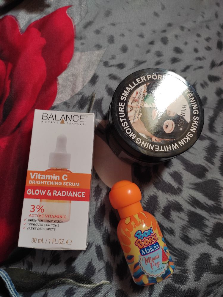  pack Skin whitening face masque + parfum bobon + serum vitamine c 