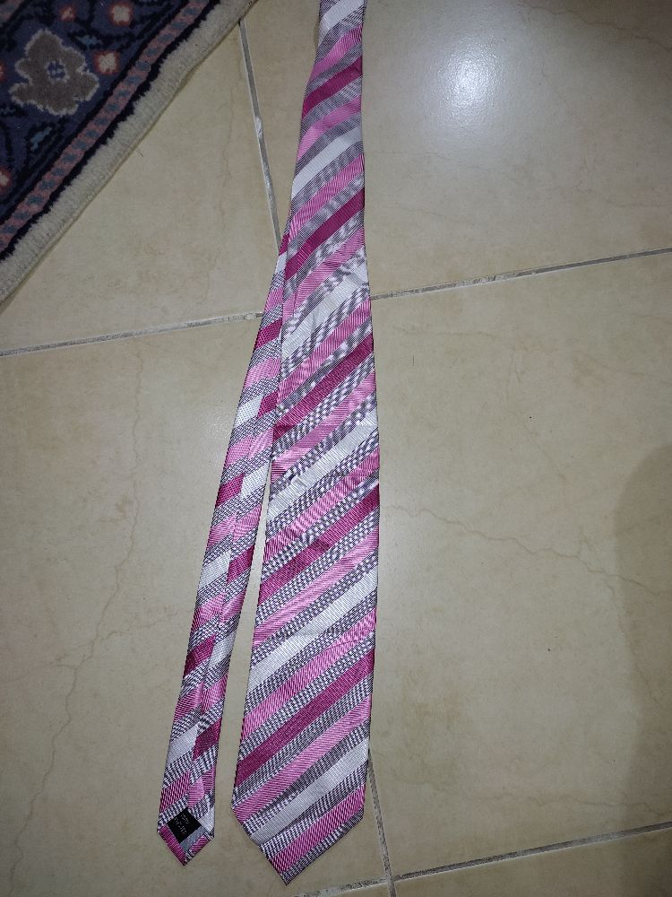 Cravate rose et gris Serigo Maldini 