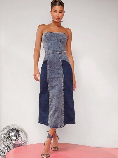 Robe en djean bustier 