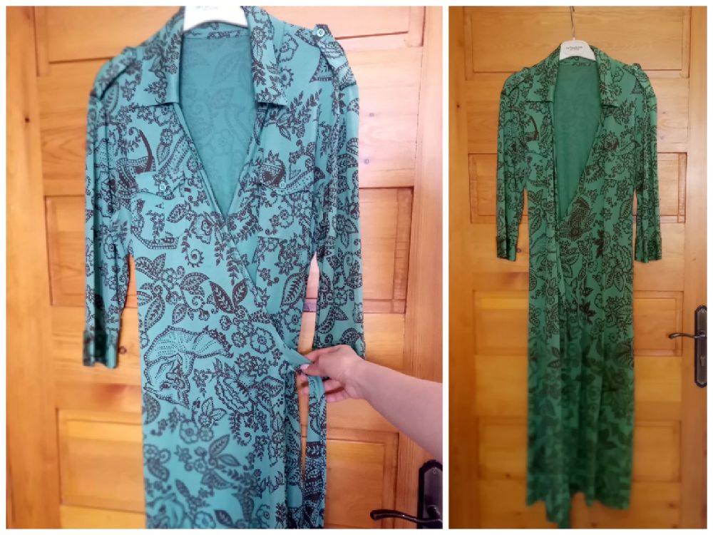 Robe longue croisée à tissu imprimé 