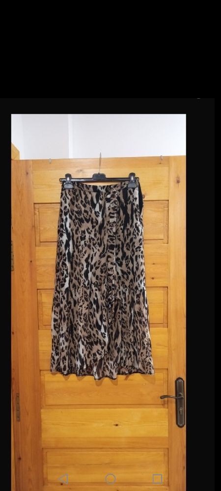 Jupe mousseline imprimé leopard 