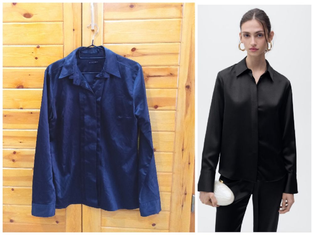 Chemise en satin noir