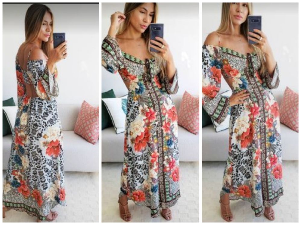 Robe longue tropical