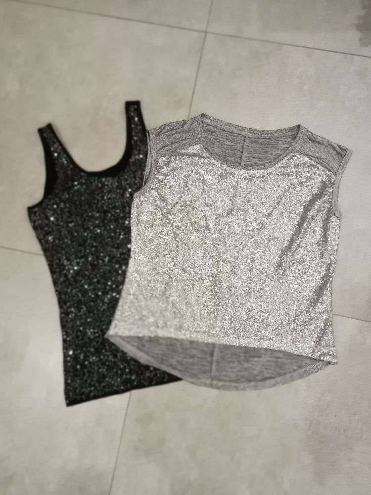 Un lot avec un débardeur et t-shirt en sequins et 