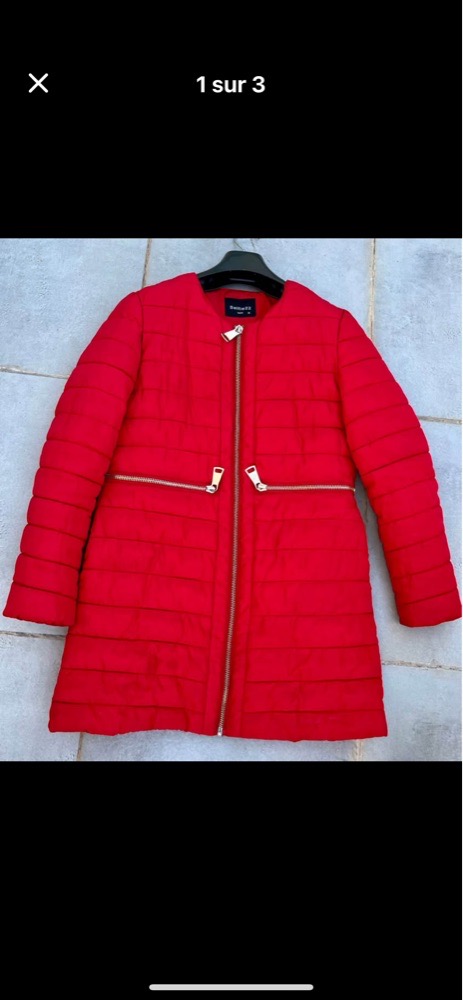 Manteau mi long rouge de la marque Selfie 22 taille M 