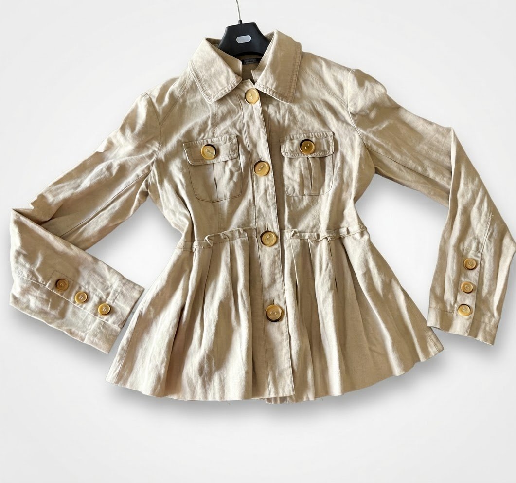 Veste beige OVS Business en lin , boutonnée sur le devant, taille 42