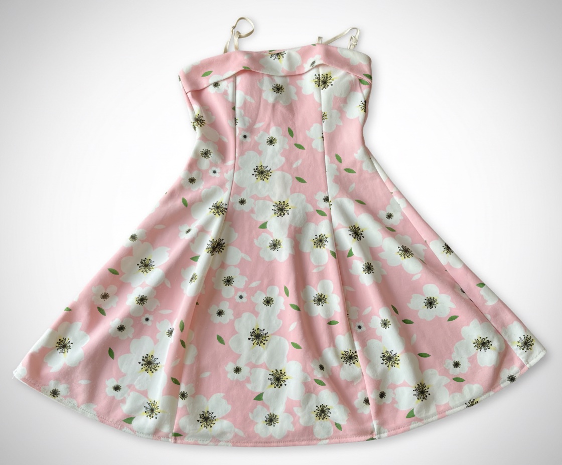 Robe rose florale courte taille M