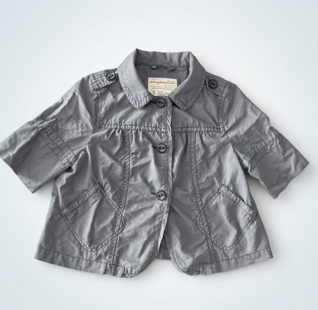 Veste Aeropostale grise décontractée à manches courtes très mignonne taille S 36