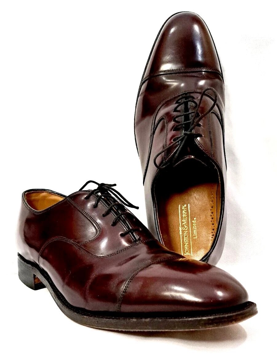 Chaussures homme vrai cuir burgundy de la marque Johnston and Murphy Optima pointure 44