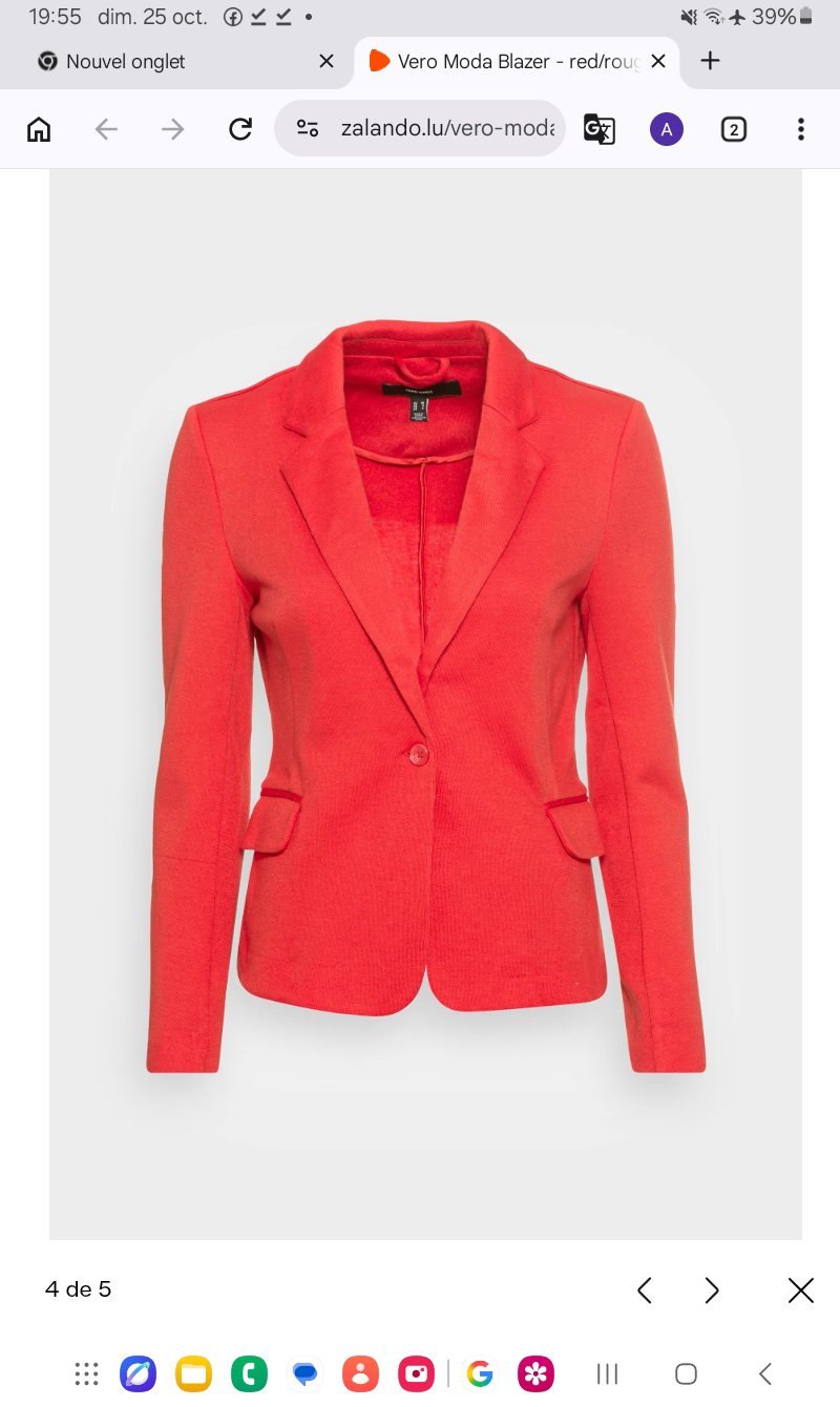 Blazer rouge vif taille M vero moda ajusté 