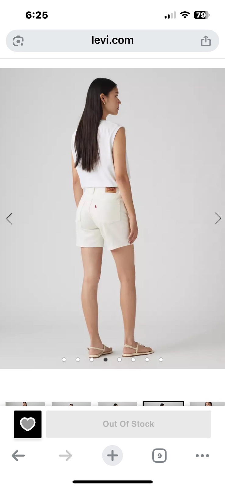 Short 501 mi-cuisse en coton non extensible pour femme de Levi's : pour une tenue estivale taille 42