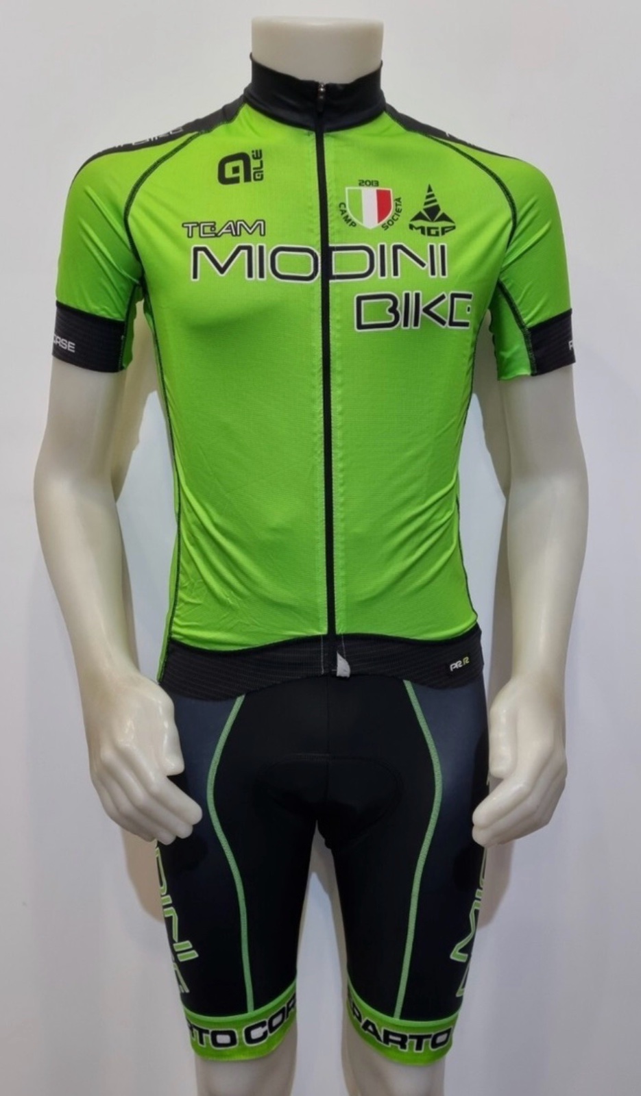 Tenu de cyclisme professionnel pour homme taille M/L noir et vert top + cuissard