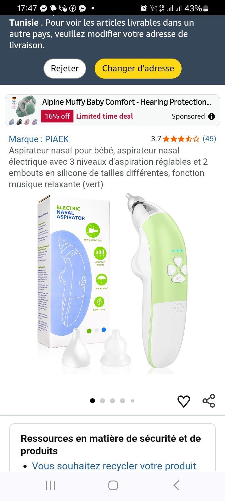 Wadeo électrique nasal aspirator
