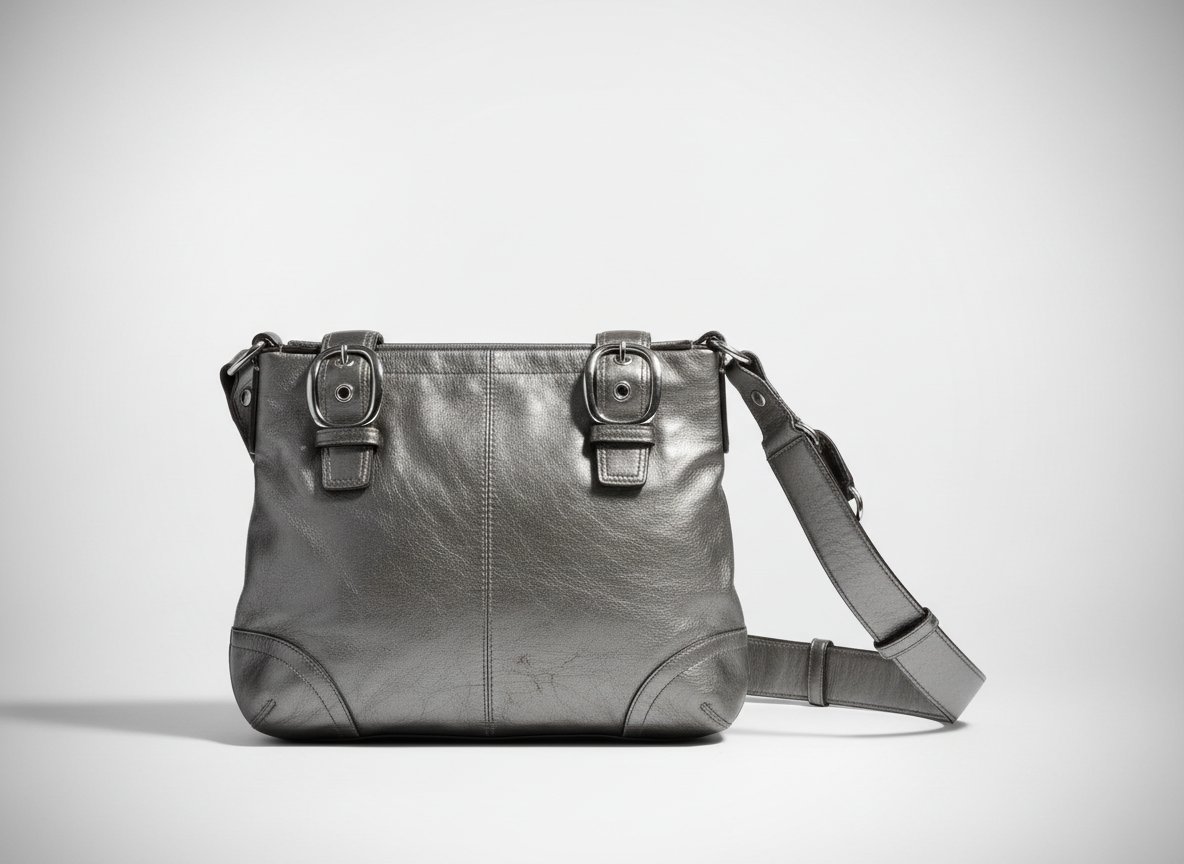 Coach gris leather 