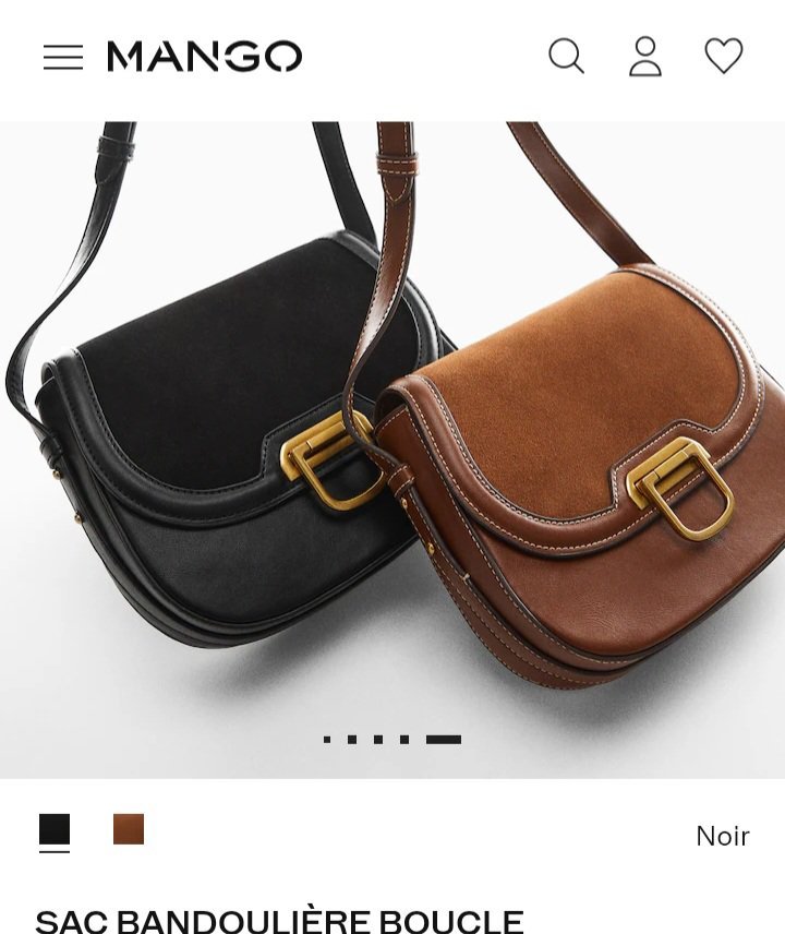 Mango sac cuir daim 