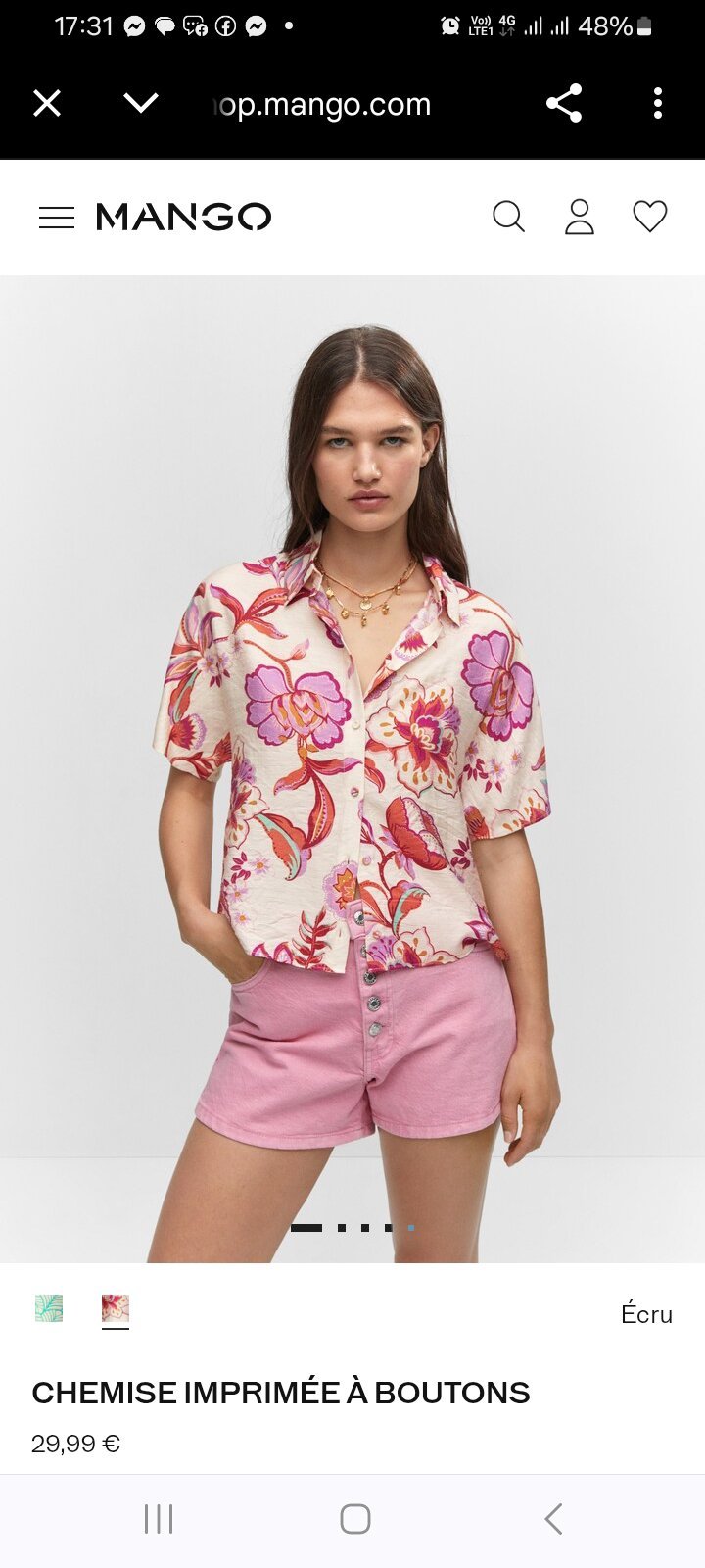 Chemise mango oversize 