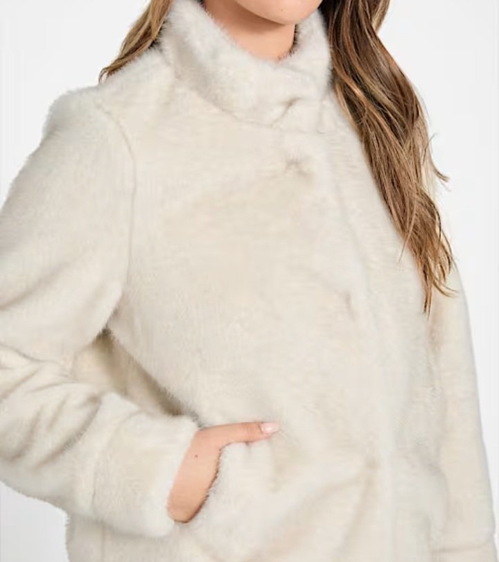 Veste fourrure cream white only