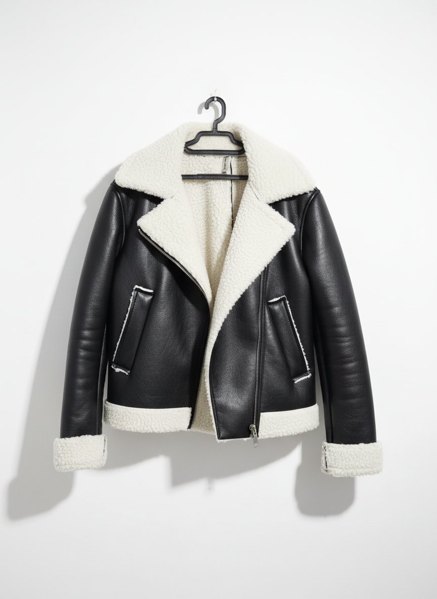 Veste en cuir noir, jamais portée
