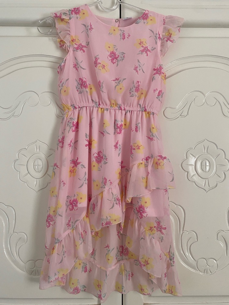 Robe rose fleurie 