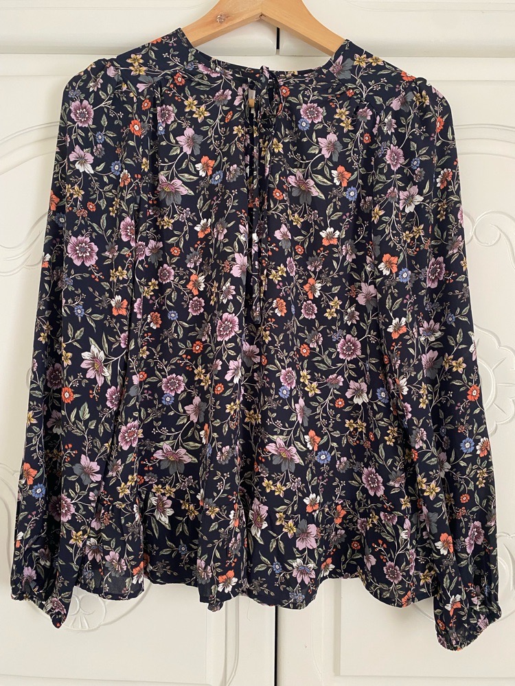 chemise bleu fleurie 