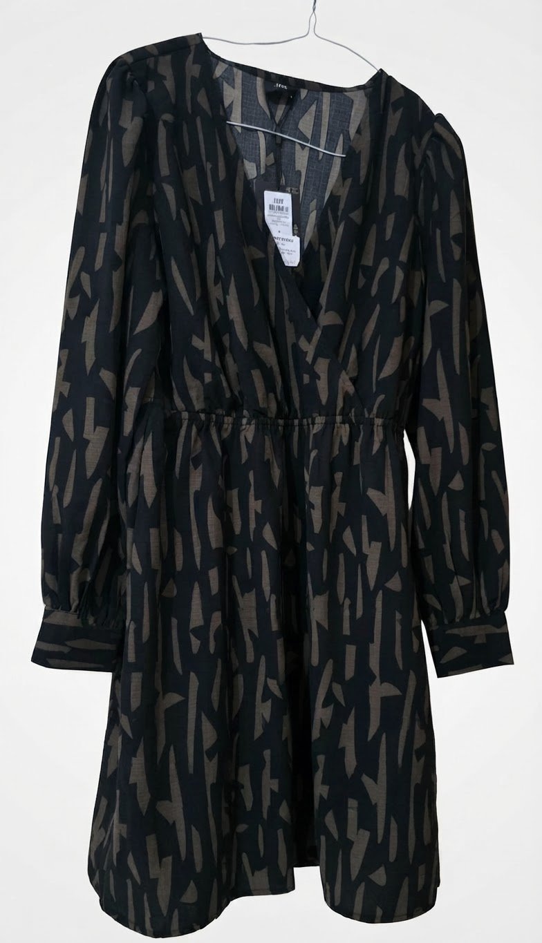 Robe noire et olive motifs fantaisie JDY