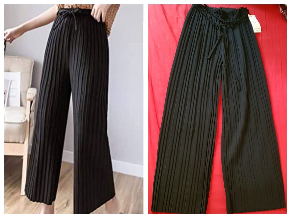 Pantalon large plissé 