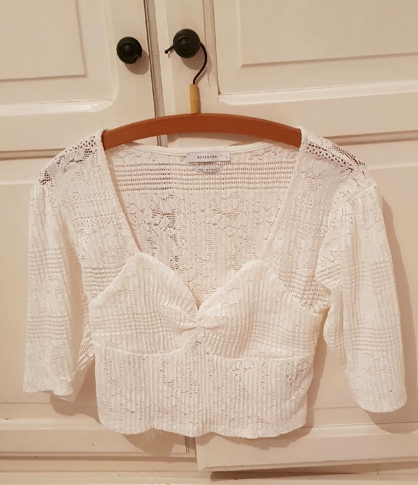Top blanc dentelle