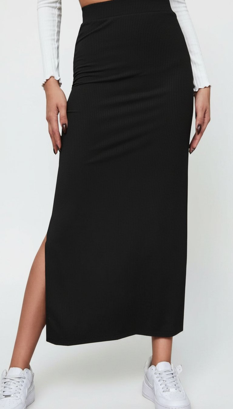 Jupe maxi taille haute 