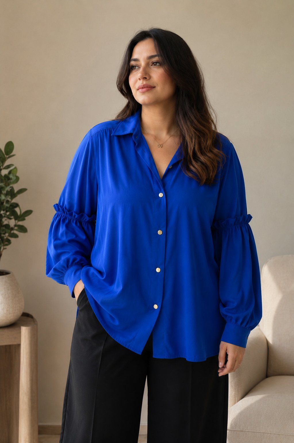 Chemise Femme bleu turquoise 