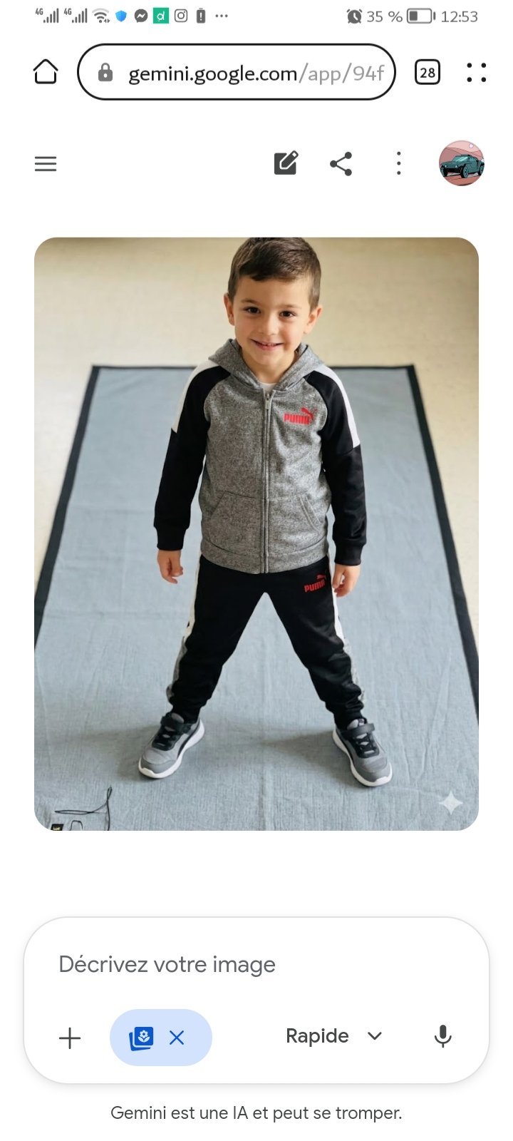 Tenue puma authentique 