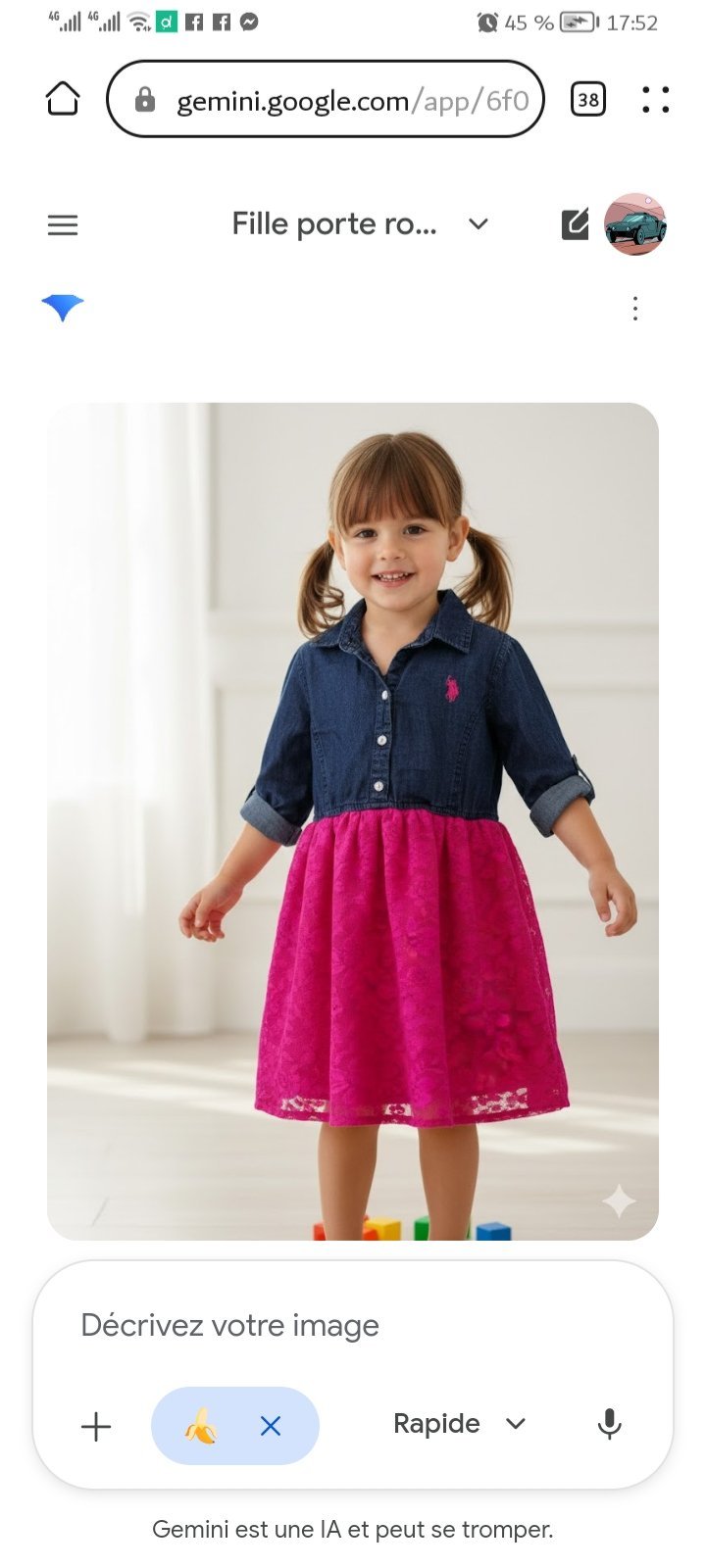 Tres belle robe polo fille 