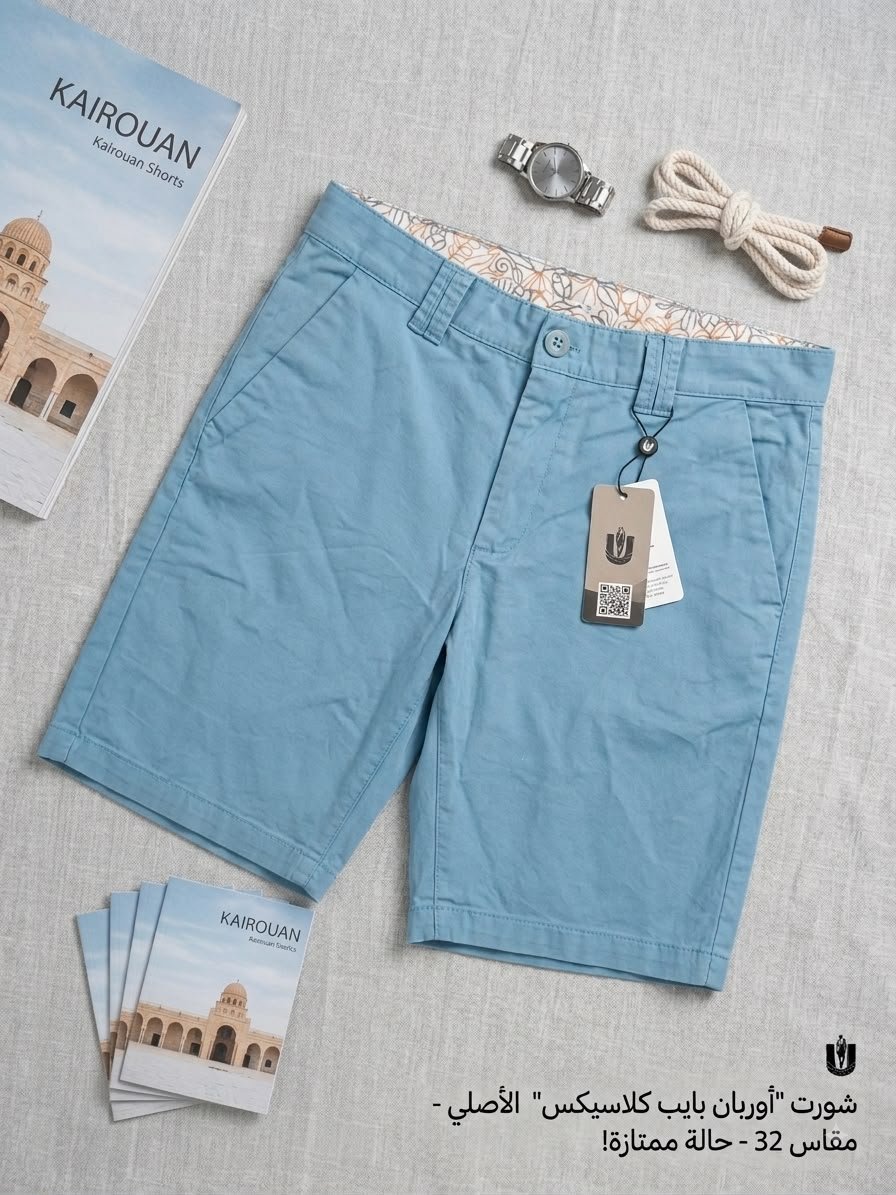 Short Chino Homme Bleu Ciel - Style Décontracté