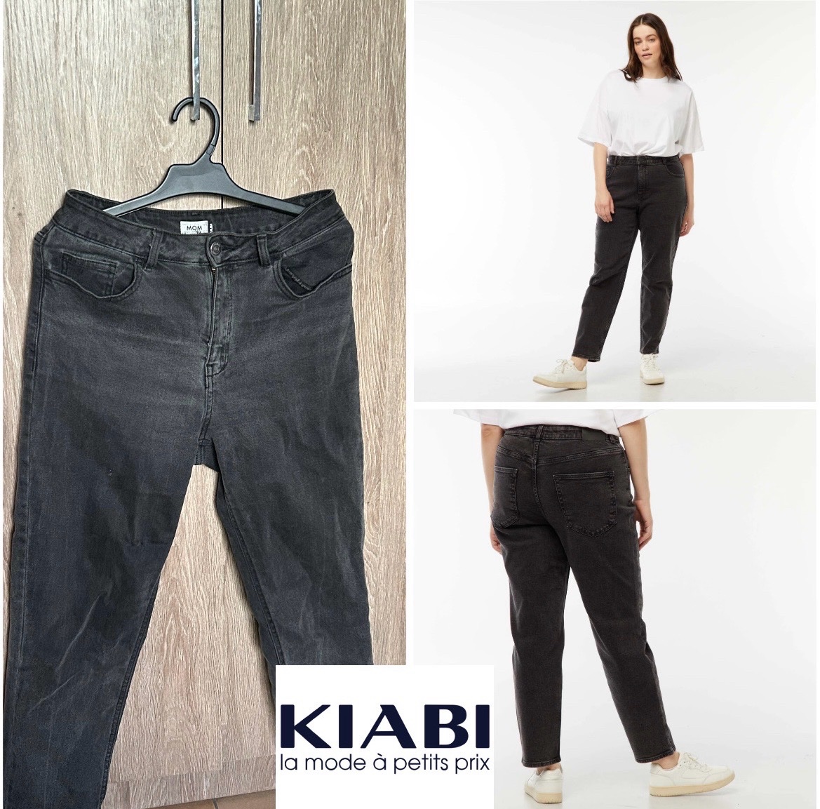 Jean Mom Fit Kiabi Gris Anthracite – Taille Haut