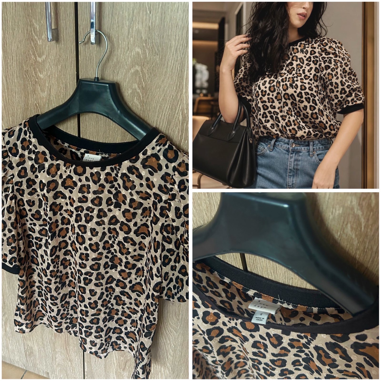 T-shirt léopard manches bouffantes 🐆