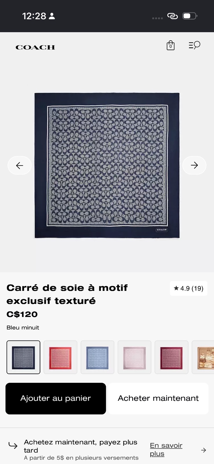 Foulard Coach en soie