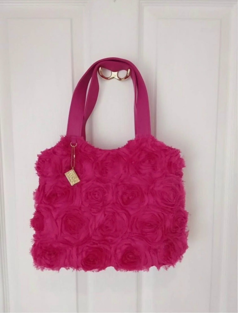 Sac poignée femme Escada texturée rose flore